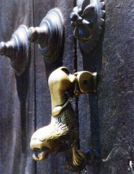 108 brass lion door knocker photographed in guatemala 800