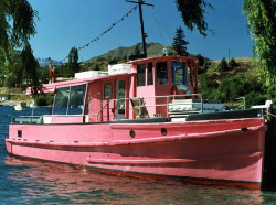 39 pink ship on lake villarica  chile 800