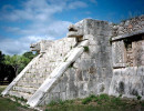 18 steps leading up to a mayan temple in tulum  mexico