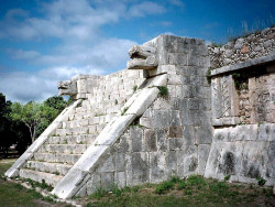 18 steps leading up to a mayan temple in tulum  mexico