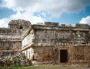 4 maya temple not far from the caribbean sea in mexico