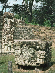 29 two stone carvings at copan in honduras